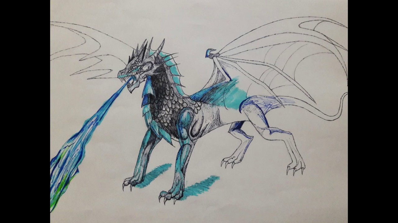 1280x720 Blue Dragon Drawing - Blue Dragon Drawing