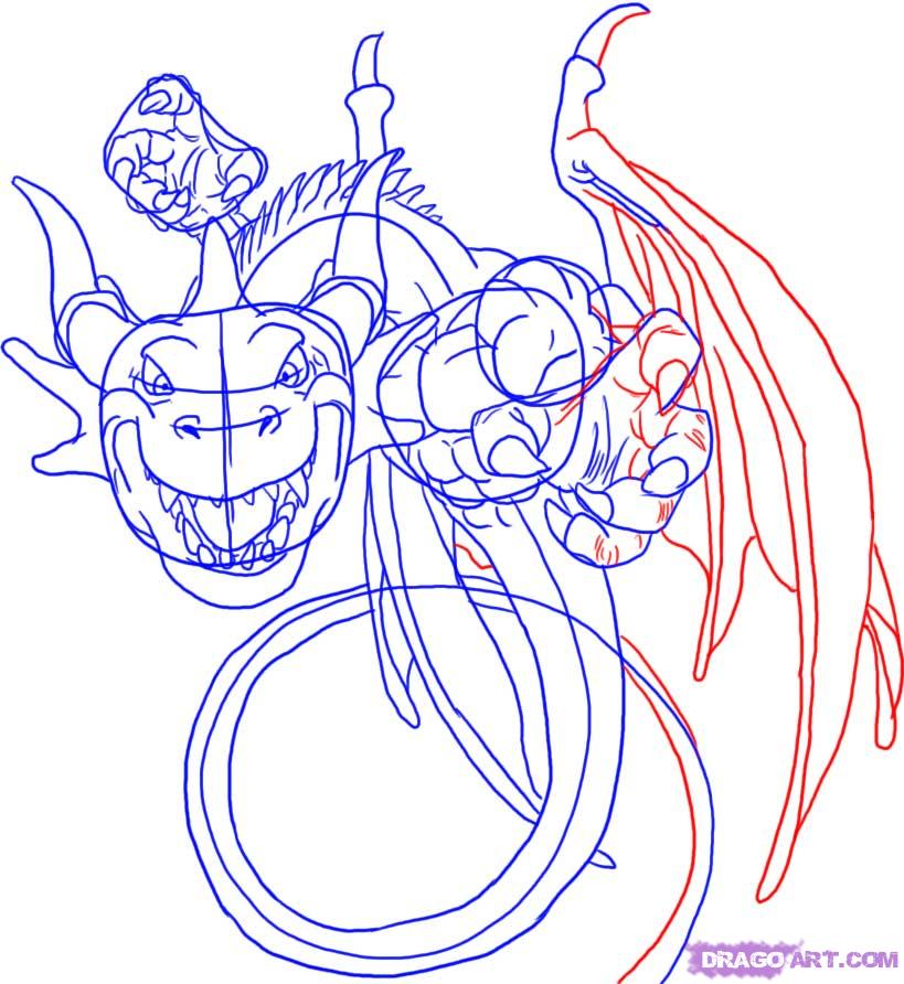 819x892 Draw Blue Dragon, Step - Blue Dragon Drawing