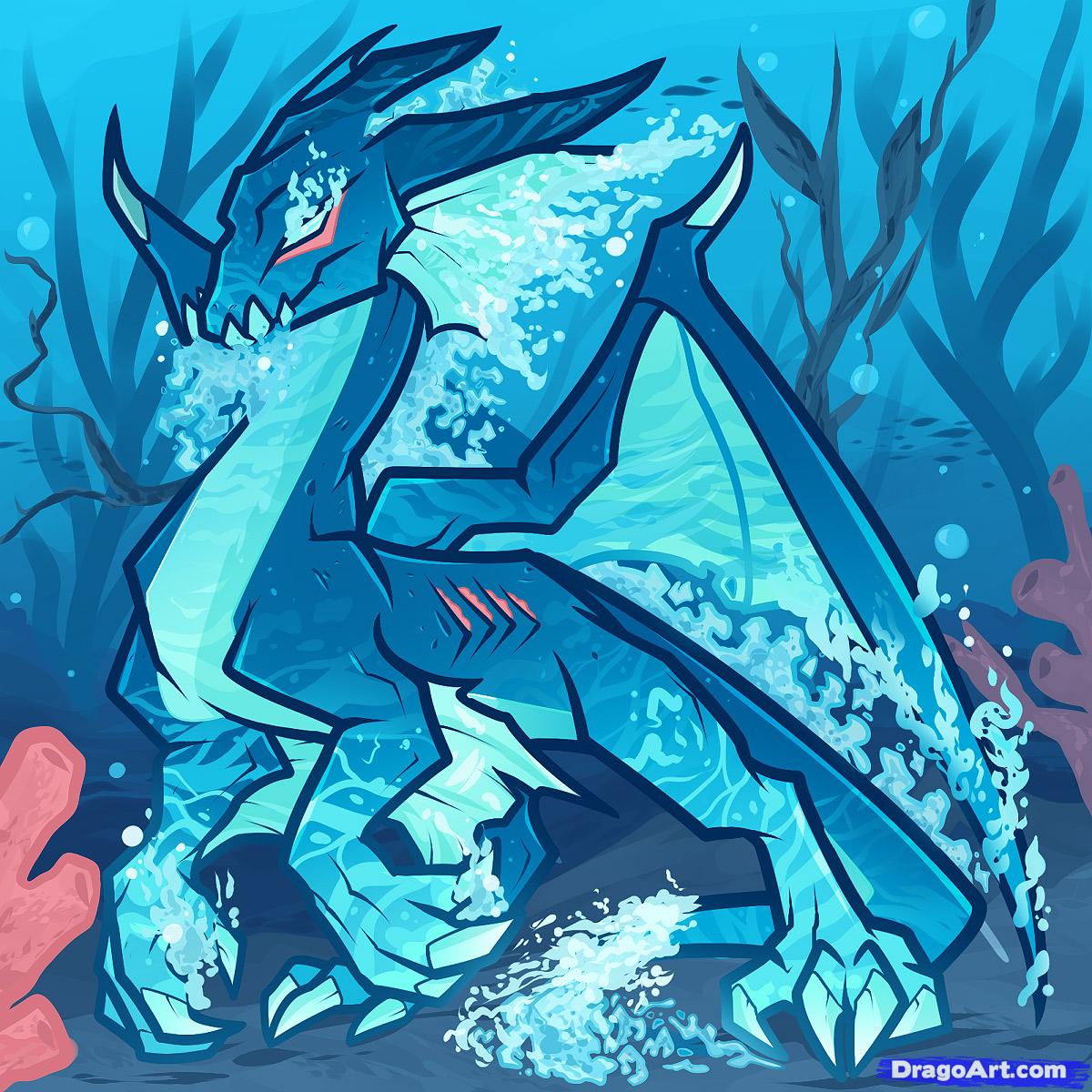 1200x1200 How To Draw A Water Dragon, Blue Dragon, Step - Blue Dragon Drawing