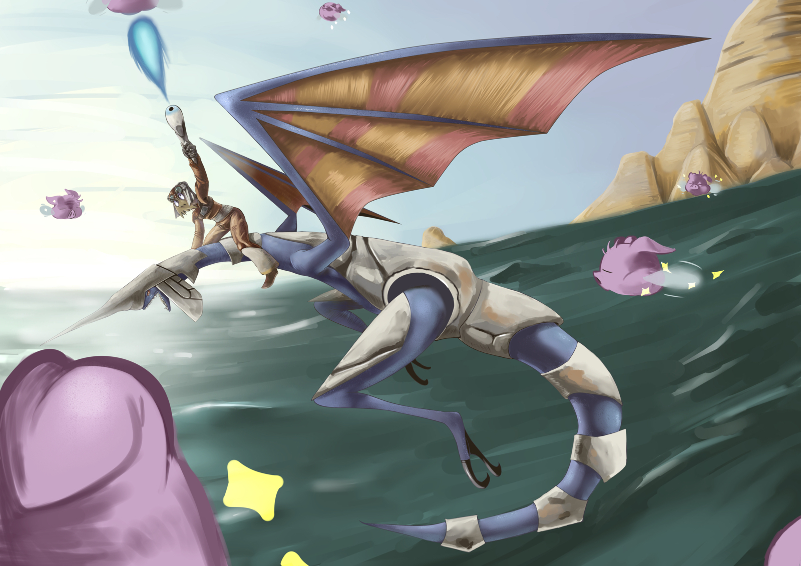 1600x1131 panzer dragoon legacy - Blue Dragon Drawing