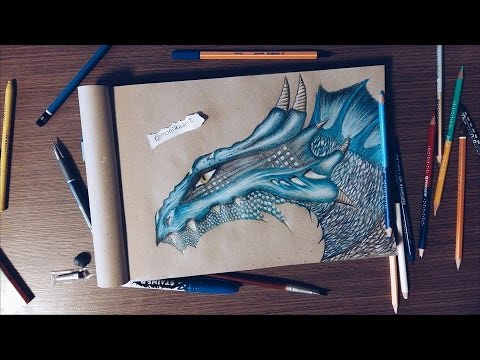 480x360 Speed Drawing Of Blue Dragon - Blue Dragon Drawing