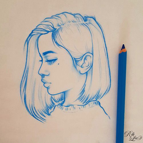 500x500 Drawings Distractions - Blue Drawing Pencil