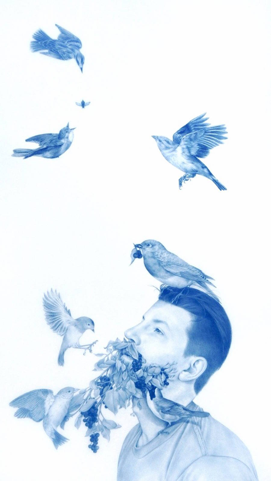 900x1599 wild man blue drawings fubiz media - Blue Drawings