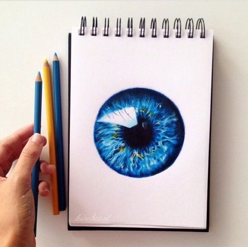 500x498 Blue Eye Drawing Art In Kunst, Ogen - Blue Eyes Drawing