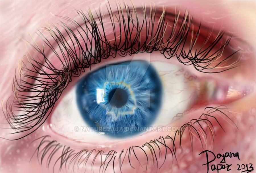 900x609 Blue Eye Drawing - Blue Eyes Drawing