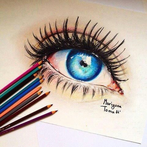 480x479 Deep Blue Fantastic Eye - Blue Eyes Drawing