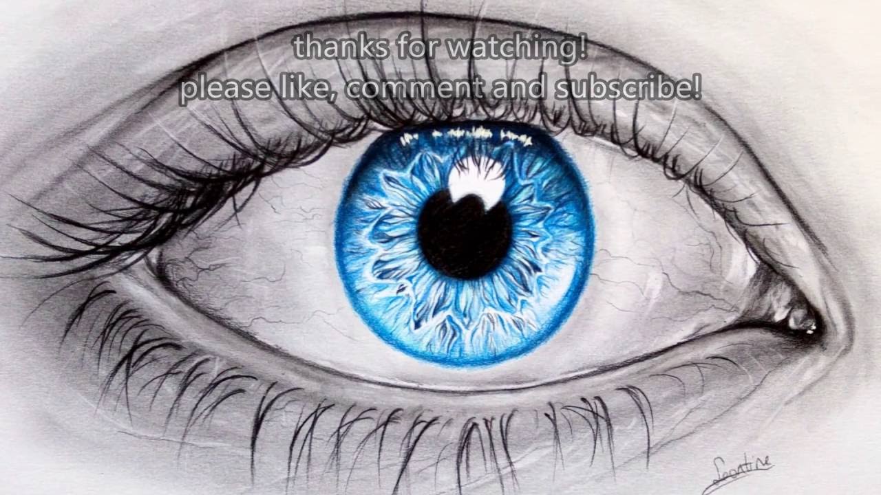 1280x720 Drawing A Realistic Blue Eye - Blue Eyes Drawing