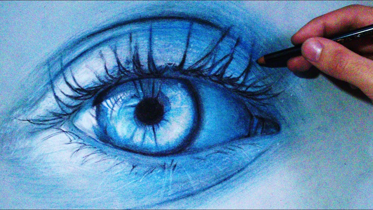 1280x720 How To Draw A Realistic Blue Eye - Blue Eyes Drawing