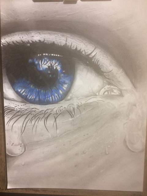 480x640 tyrone webber artwork blue eyes crying original drawing other - Blue Eyes Drawing