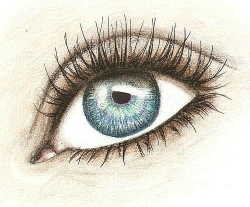 500x414 Blue Eye Works Of Art Drawings, Art, Illustration Art - Blue Eyes Drawing