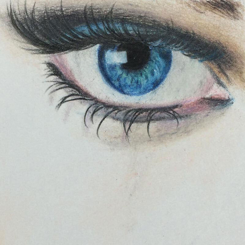 800x800 blue eyes coloured pencil drawing sophie's sketchbook - Blue Eyes Drawing