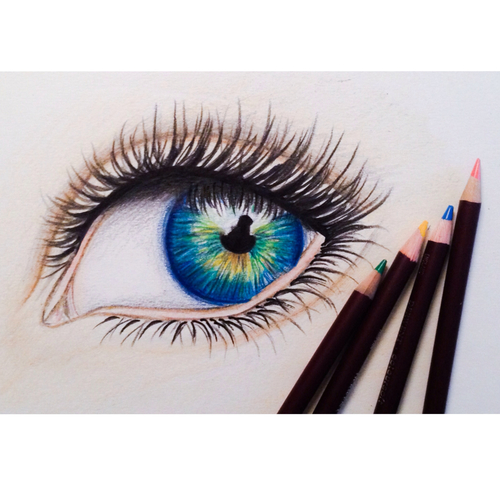 Blue Eyes Drawing at PaintingValley.com | Explore collection of Blue ...