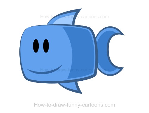 500x381 Drawing A Fish - Blue Fish Drawing