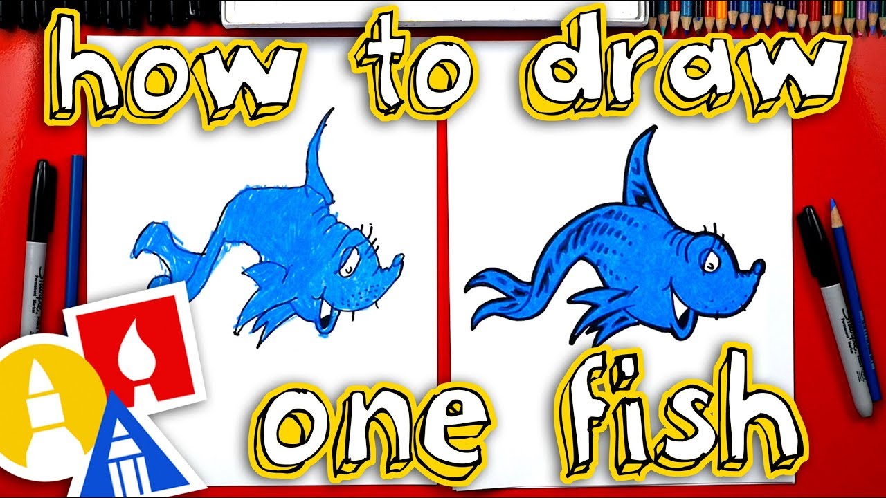 1280x720 How To Draw Dr Seuss One Fish - Blue Fish Drawing