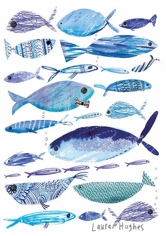 551x783 laura hughes - Blue Fish Drawing