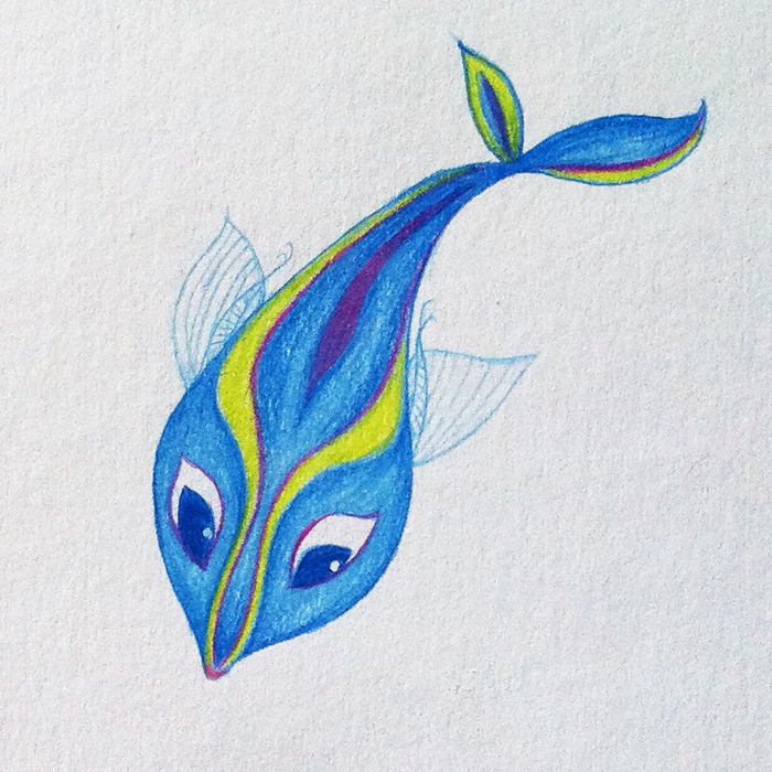 700x700 My Grinning Mind Beautiful Blue Fish Pencil Drawing - Blue Fish Drawing
