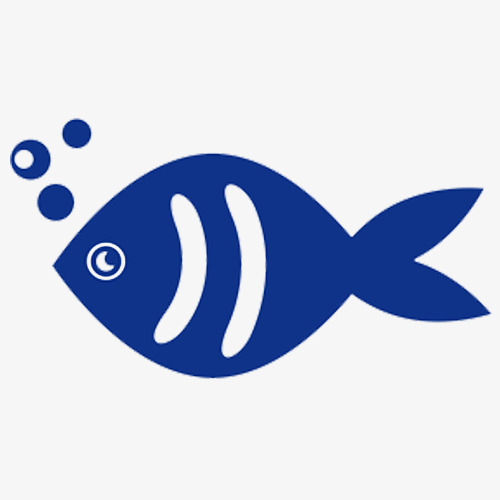 500x500 Painted Fish, Blue Fish, Decoration Drawing, Benthic Animals Png - Blue Fish Drawing