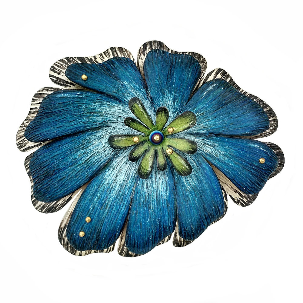 1000x1000 Slipping Into Blue Deb Karash Jewelry - Blue Flower Drawing