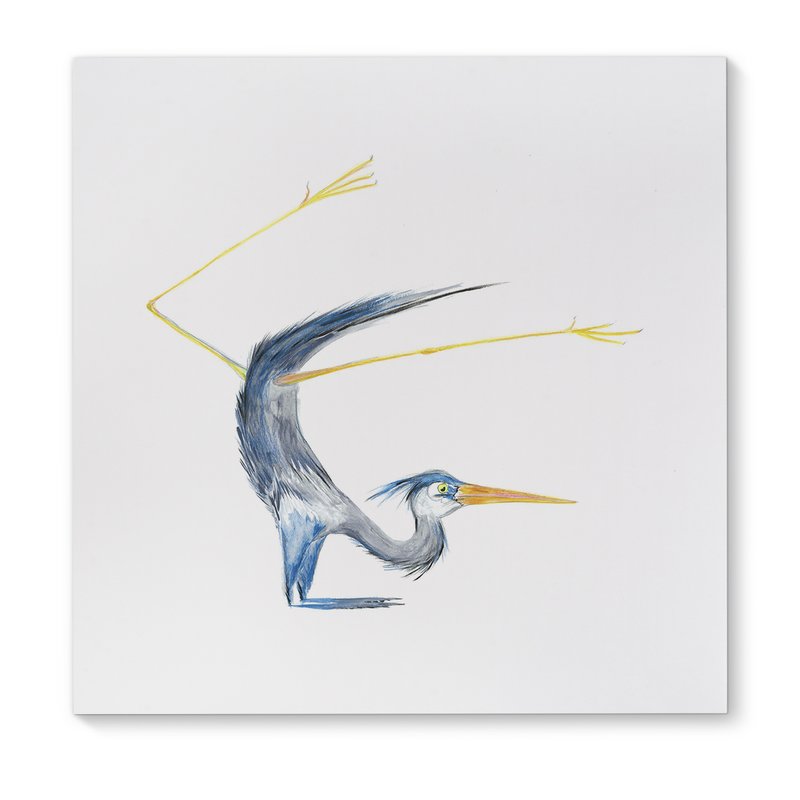 800x800 ebern designs 'blue heron stag' drawing print on canvas wayfair ca - Blue Heron Drawing