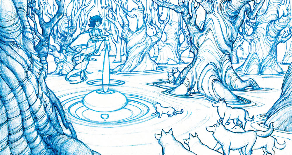 1000x531 Sketches Rough Drawing Gary Montalbano - Blue Line Drawing