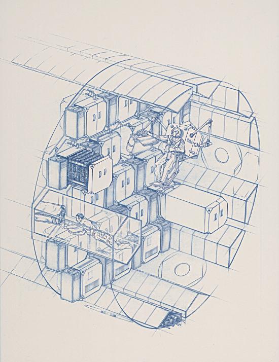 550x714 Space Island Group - Blue Line Drawing