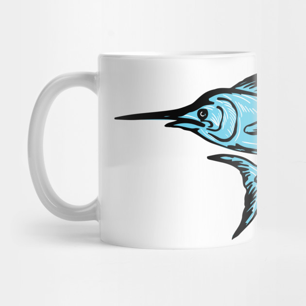 630x630 blue marlin fish jumping drawing - Blue Marlin Drawing