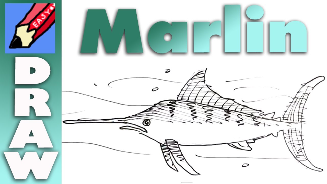 1280x720 how to draw a marlin real easy - Blue Marlin Drawing