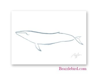 340x270 Whale Line Art Etsy - Blue Whale Line Drawing