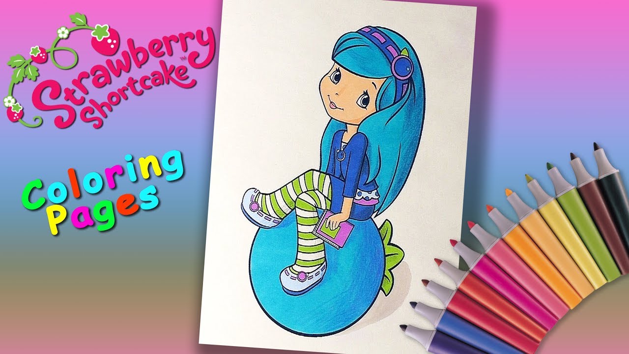 1280x720 strawberry shortcake coloring book blueberry muffin coloring pages - Blueberry Muffin Drawing