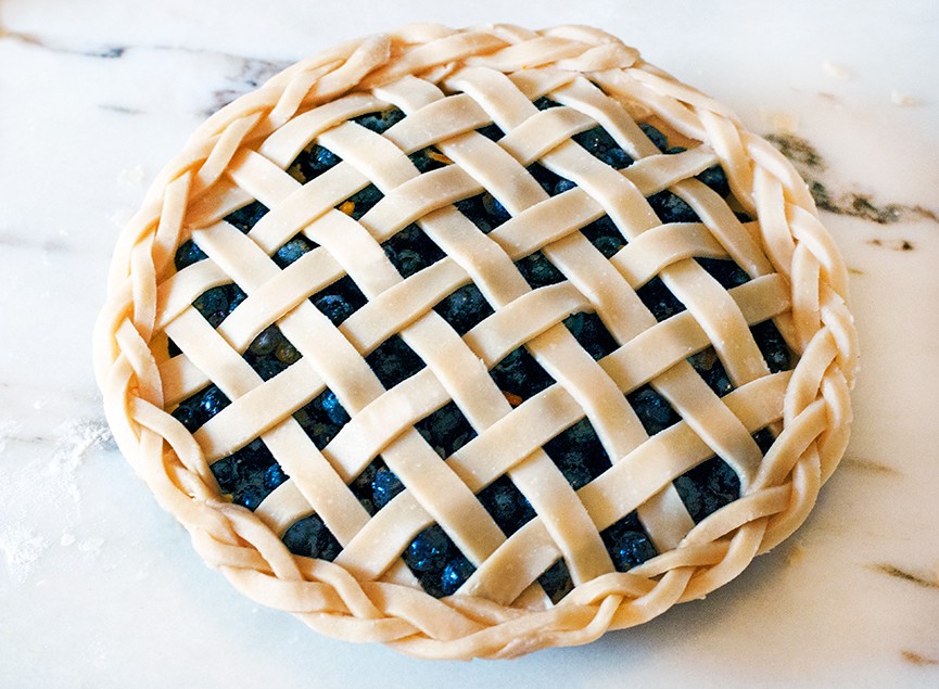 865x635 Lattice Top Blueberry Pie - Blueberry Pie Drawing