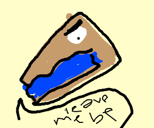 300x250 slice of blueberry pie saying leave me be drawing - Blueberry Pie Drawing