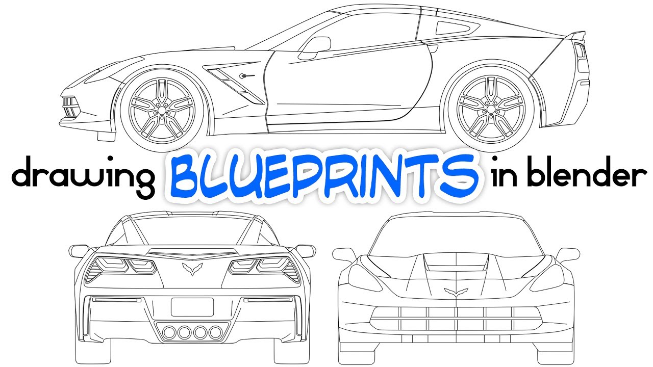 1280x720 drawing car blueprints using blender - Blueprint Drawing