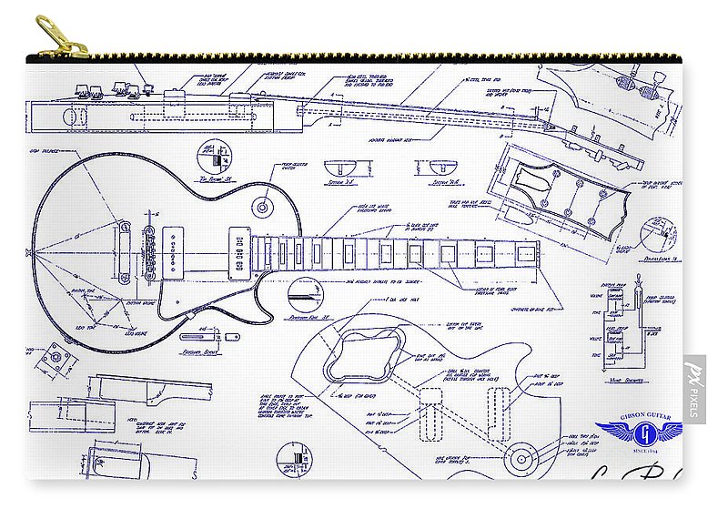 800x570 gibson les paul blueprint drawing carry all pouch for sale - Blueprint Drawing