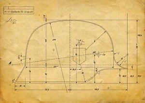 300x212 German Helmet Blueprint Drawing Model - Blueprint Drawing