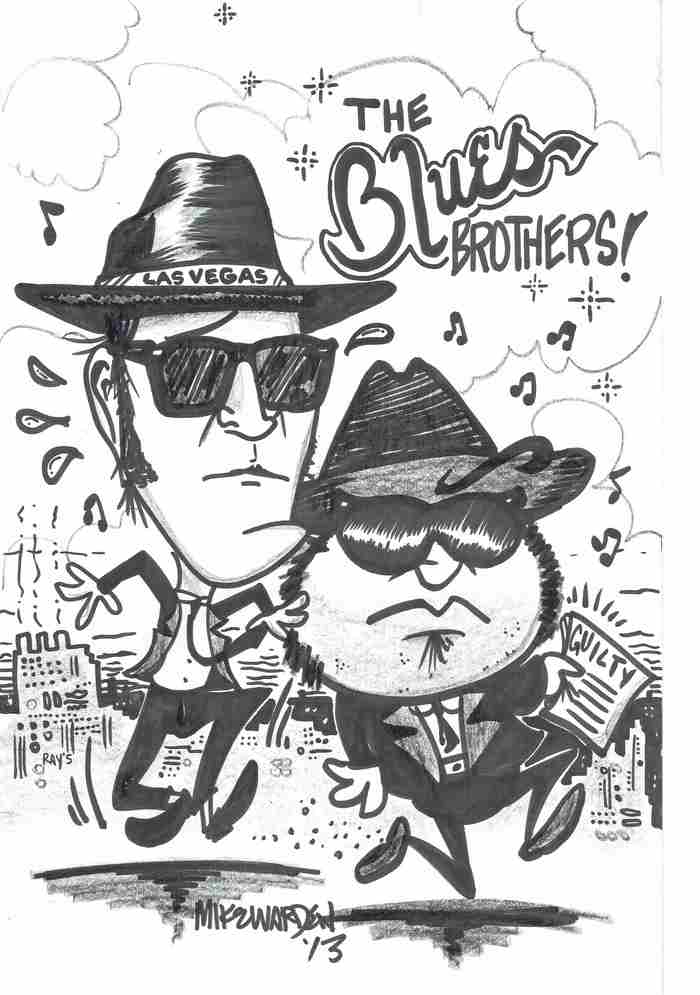 700x995 caricature - Blues Brothers Drawing