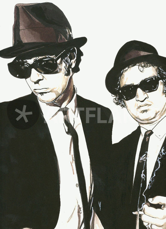 581x800 blues brothers drawing art prints and posters - Blues Brothers Drawing
