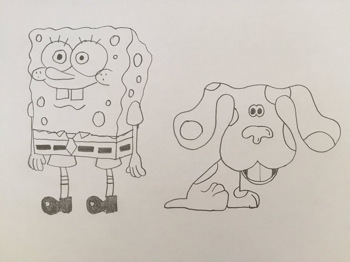 1200x900 alec behan on twitter spongebob squarepants and blue - Blues Clues Drawing