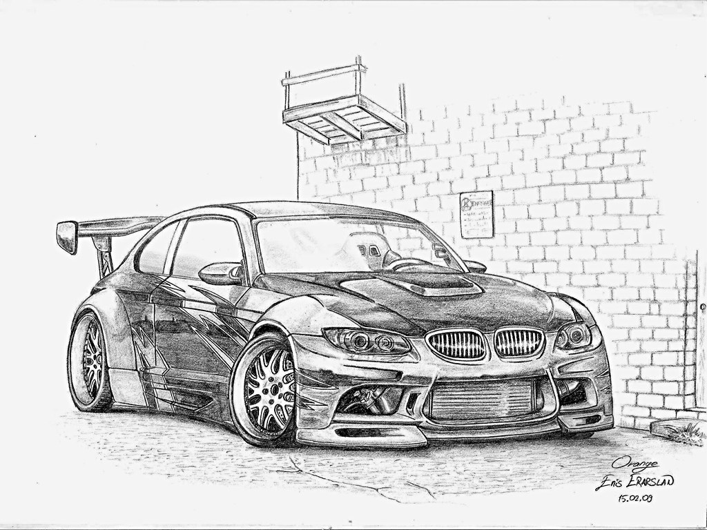 1024x768 bmw car drawing easy how to draw a camaro sports car youtube - Bmw Drawing