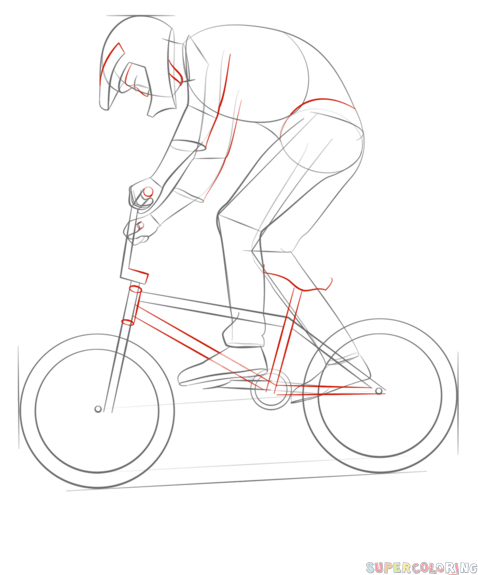 478x575 Drawn Bike Bmx - Bmx Drawing
