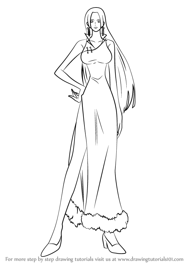 598x844 learn how to draw boa hancock from one piece - Boa Drawing