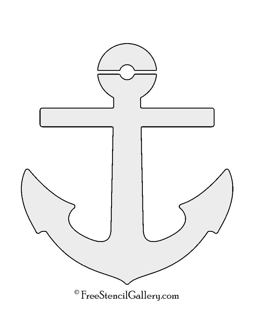 850x1100 Boat Anchor Stencil Free Stencil Gallery - Boat Anchor Drawing