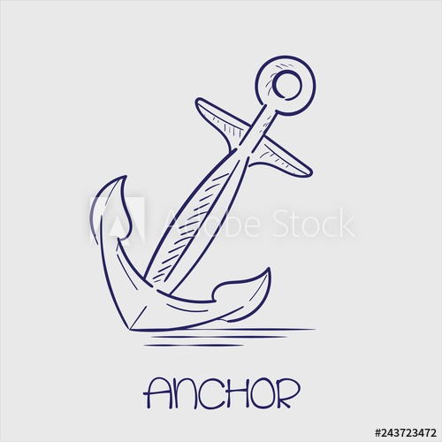 500x500 Sailing Boat Anchor Drawing Icon - Boat Anchor Drawing