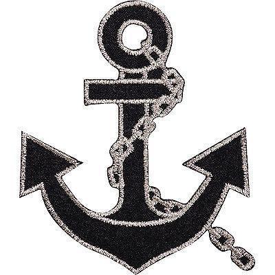 400x400 ship boat anchor embroidered iron sew on patch sailor fancy dress hat - Boat Anchor Drawing