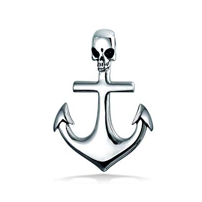 395x395 bling jewelry nautical ship boat anchor pirate skull pendant - Boat Anchor Drawing
