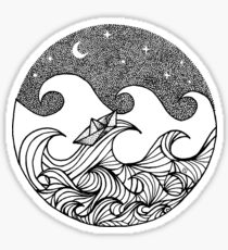 210x230 Paper Boat Drawing Stickers Redbubble - Boat Drawing