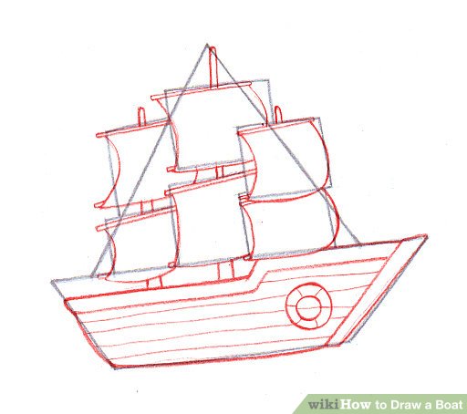 512x454 Ways To Draw A Boat - Boat Drawing