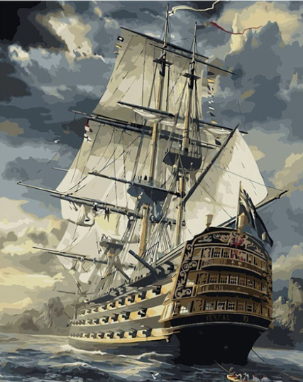 427x538 Canvas Sailing Boat Drawing Paintingfor Home Wall - Boat Drawing