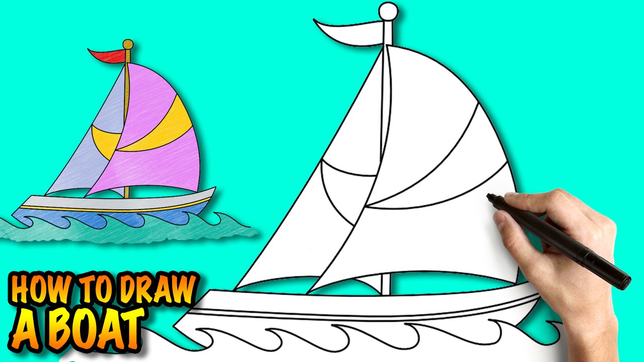 1280x720 How To Draw A Boat - Boat Drawing Easy