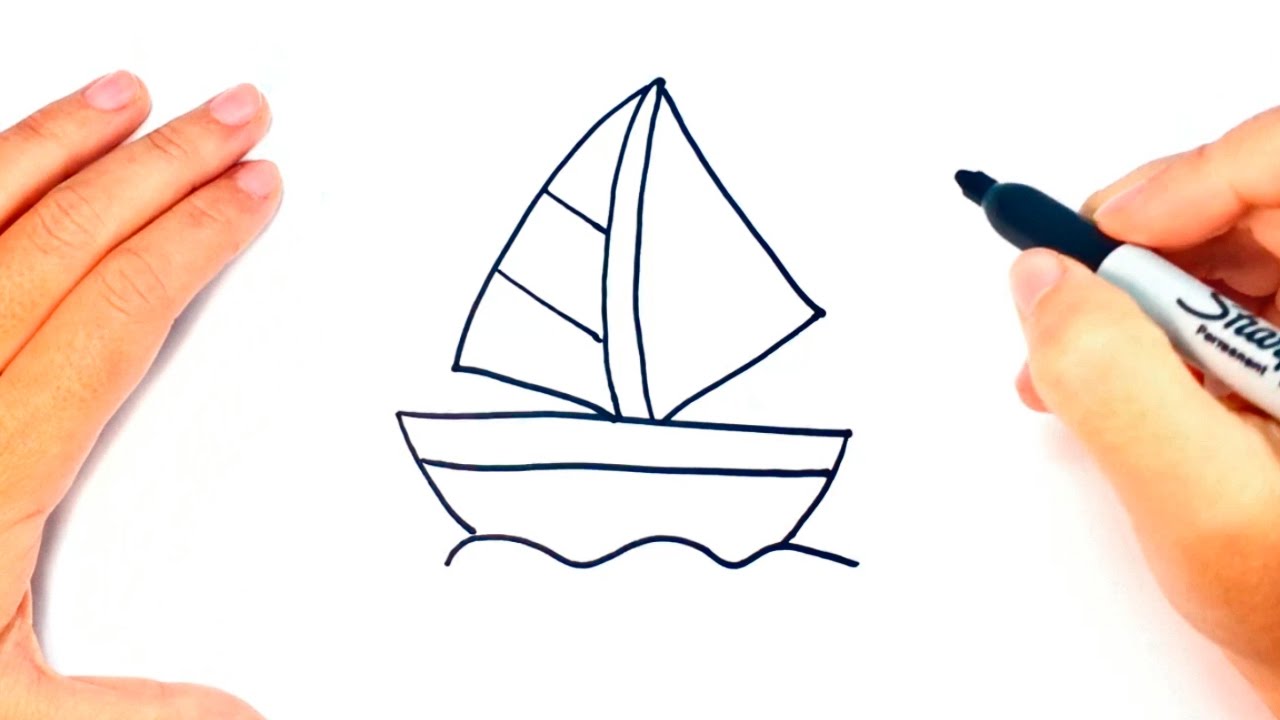 1280x720 how to draw a little boat little boat easy draw tutorial - Boat Drawing Easy