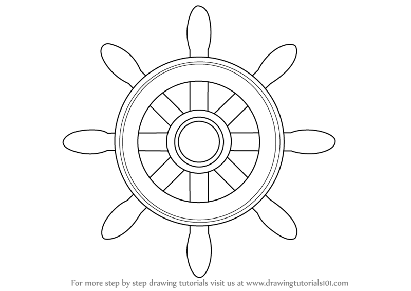 800x566 Learn How To Draw A Boat Wheel - Boat Drawing Easy